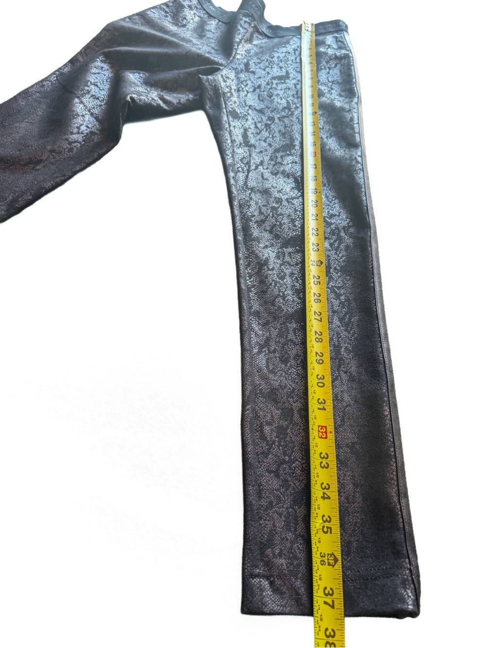 Karl Lagerfeld Paris Black Faux Leather Snakeskin Leggings Small Comfort Waist S - Picture 4 of 6